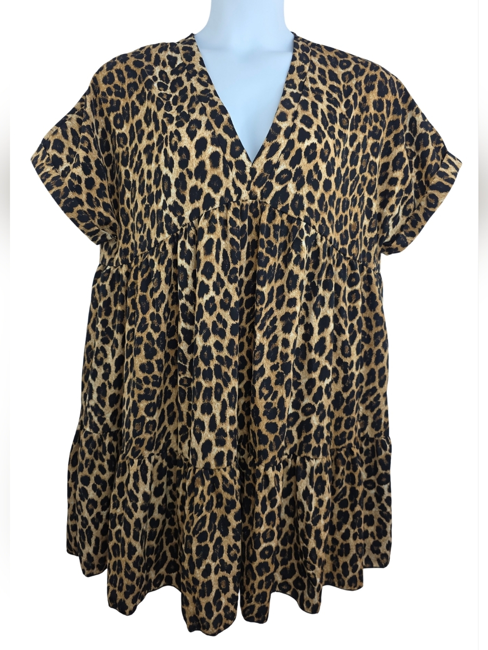 Shein 1X Leopard Print Relaxed Fit Mini Dress 3617-CQ